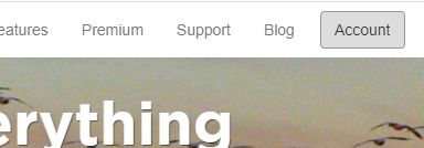 The Bird Journal website, with the Account button at the top right