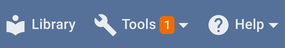 The Bird Journal toolbar, with a badge showing 1 beside the Tools menu